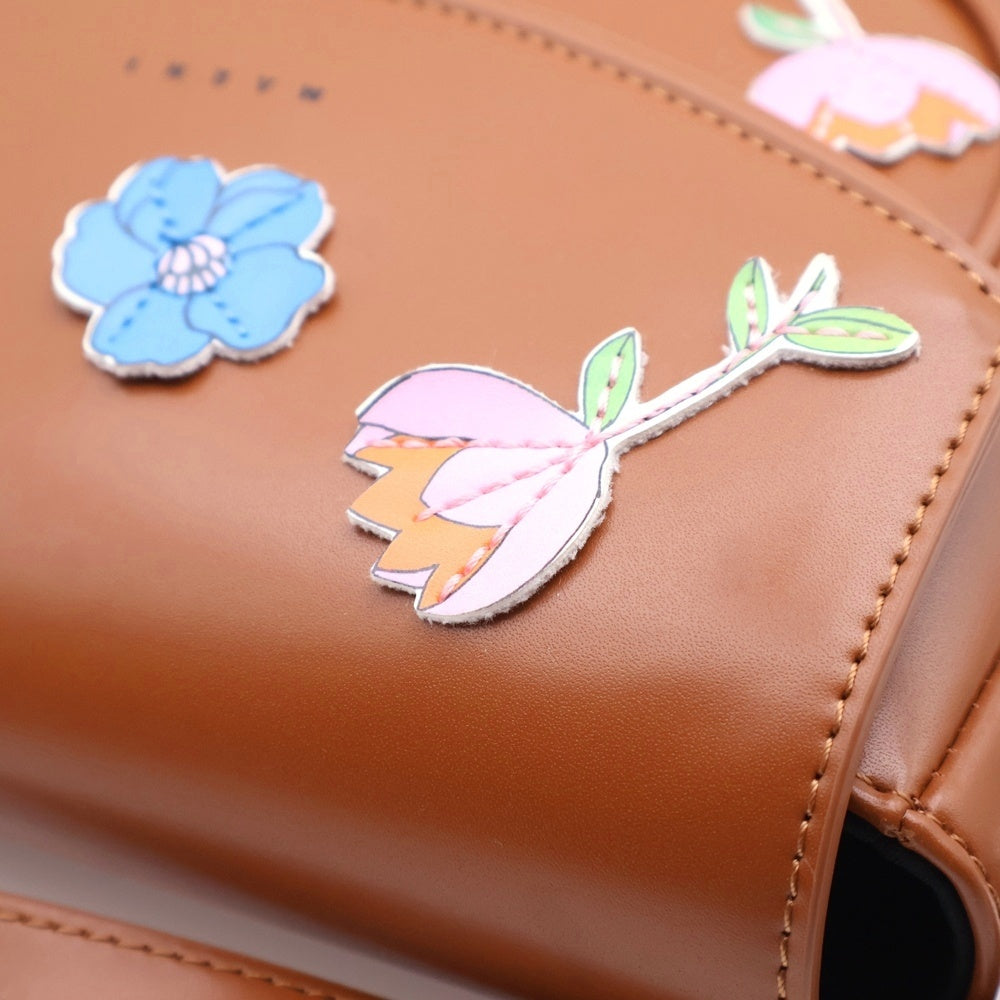 MARNI(マルニ) SMILE BAG WITH FLOWERS スマイルショルダーバッグ フローラル柄 ブラウン キッズ M01476