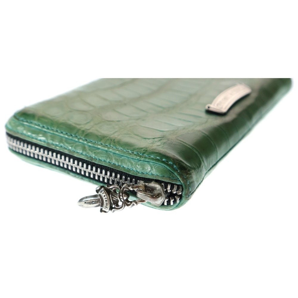 CHROME HEARTS(クロムハーツ) REC F ZIP ALLIGATOR ラウンドジップ アリゲーター レザーロングウォレット 長財布 グリーン