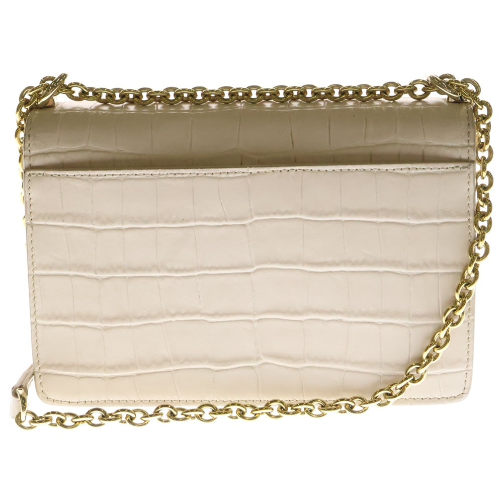 FURLA(フルラ) MINI CROSSBODY クロコ型押し チェーンショルダー ミニ クロスボディバッグ レディース ベージュ