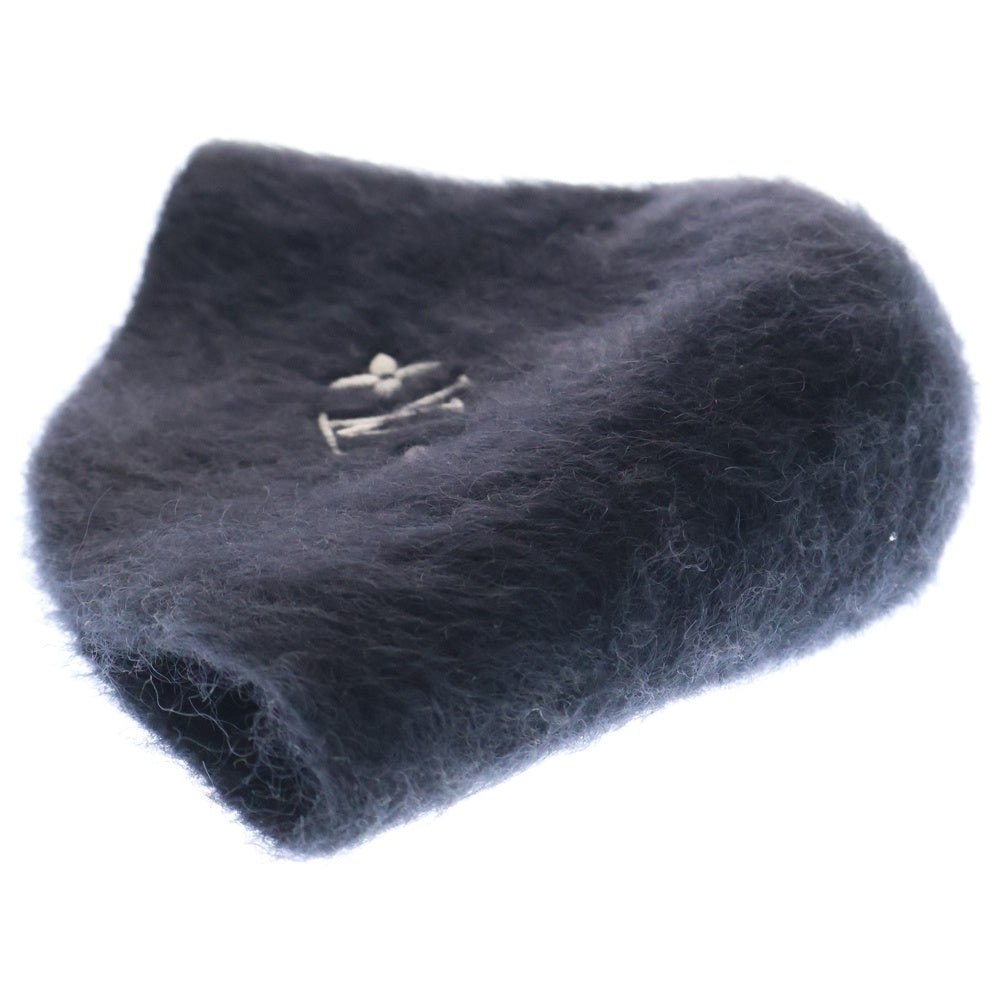 LOUIS VUITTON(ルイヴィトン) LV Fluffy Hat フラフィー ミックスウール ロゴ エンブロイダリー バケットハット 帽子 レディース ブラック M7792M