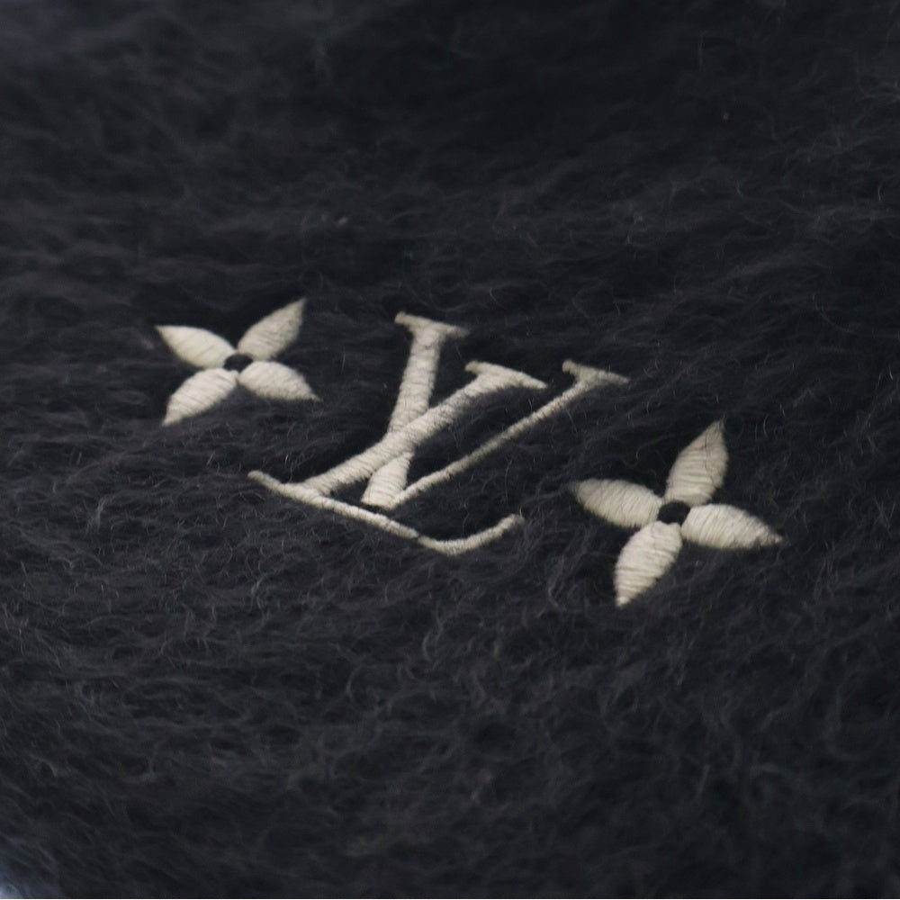 LOUIS VUITTON(ルイヴィトン) LV Fluffy Hat フラフィー ミックスウール ロゴ エンブロイダリー バケットハット 帽子 レディース ブラック M7792M