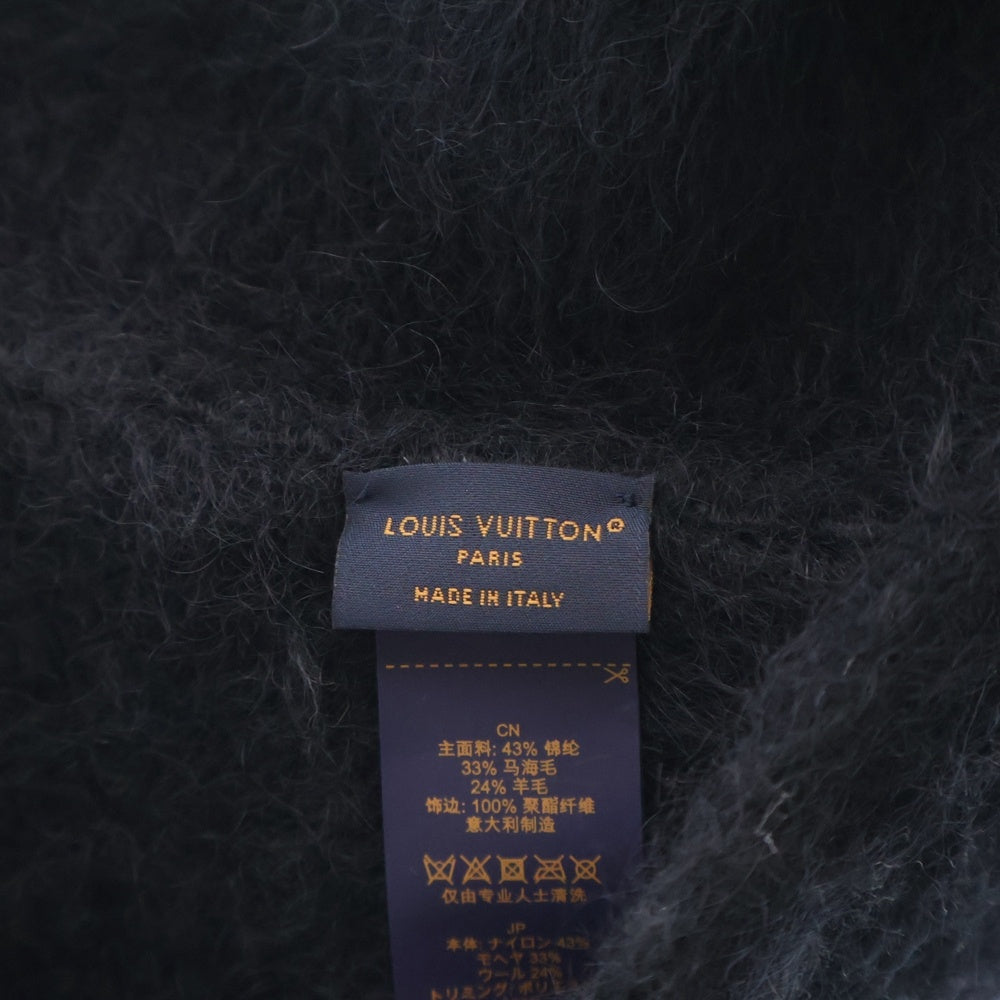 LOUIS VUITTON(ルイヴィトン) LV Fluffy Hat フラフィー ミックスウール ロゴ エンブロイダリー バケットハット 帽子 レディース ブラック M7792M