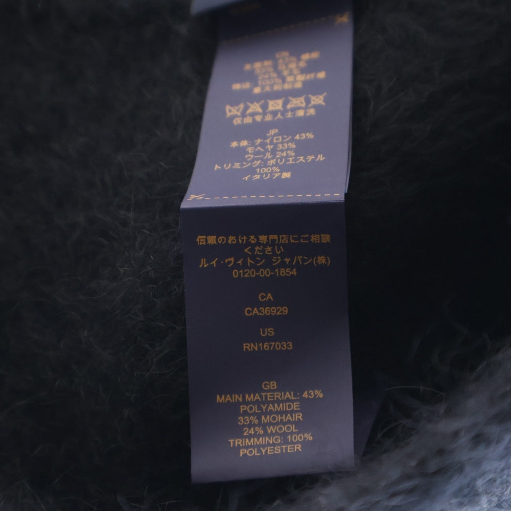 LOUIS VUITTON(ルイヴィトン) LV Fluffy Hat フラフィー ミックスウール ロゴ エンブロイダリー バケットハット 帽子 レディース ブラック M7792M