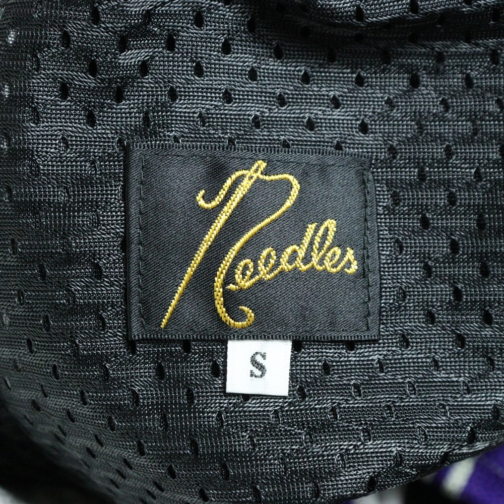 Needles(ニードルス) ロゴ刺繍 サイドライン ベロア トラック パンツ グレー KP227