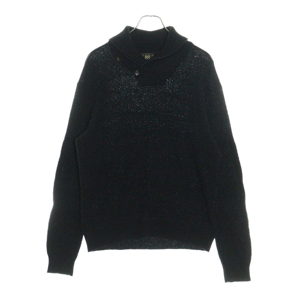 RRL(ダブルアールエル) ショールカラー コットン ニット セーター ブラック
