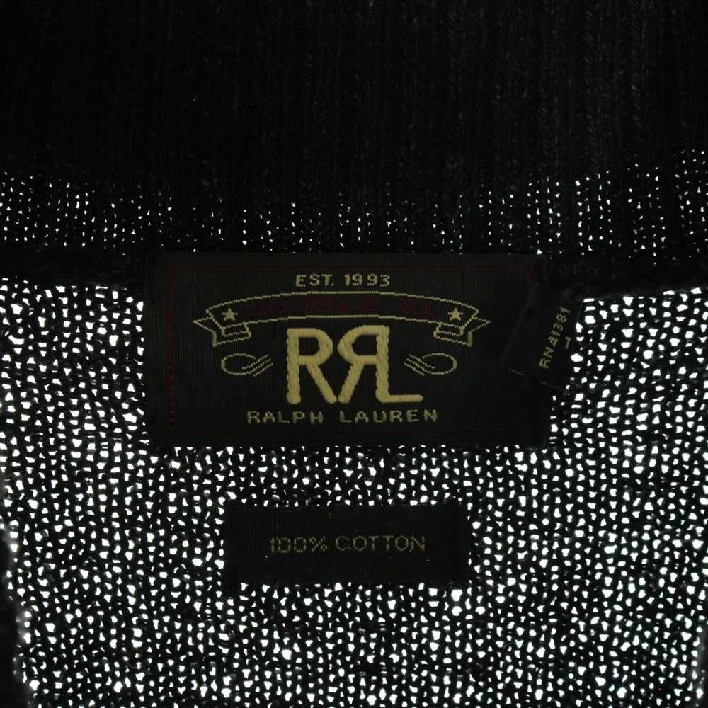 RRL(ダブルアールエル) ショールカラー コットン ニット セーター ブラック