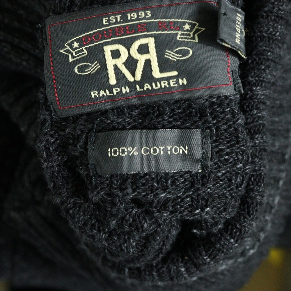 RRL(ダブルアールエル) ショールカラー コットン ニット セーター ブラック