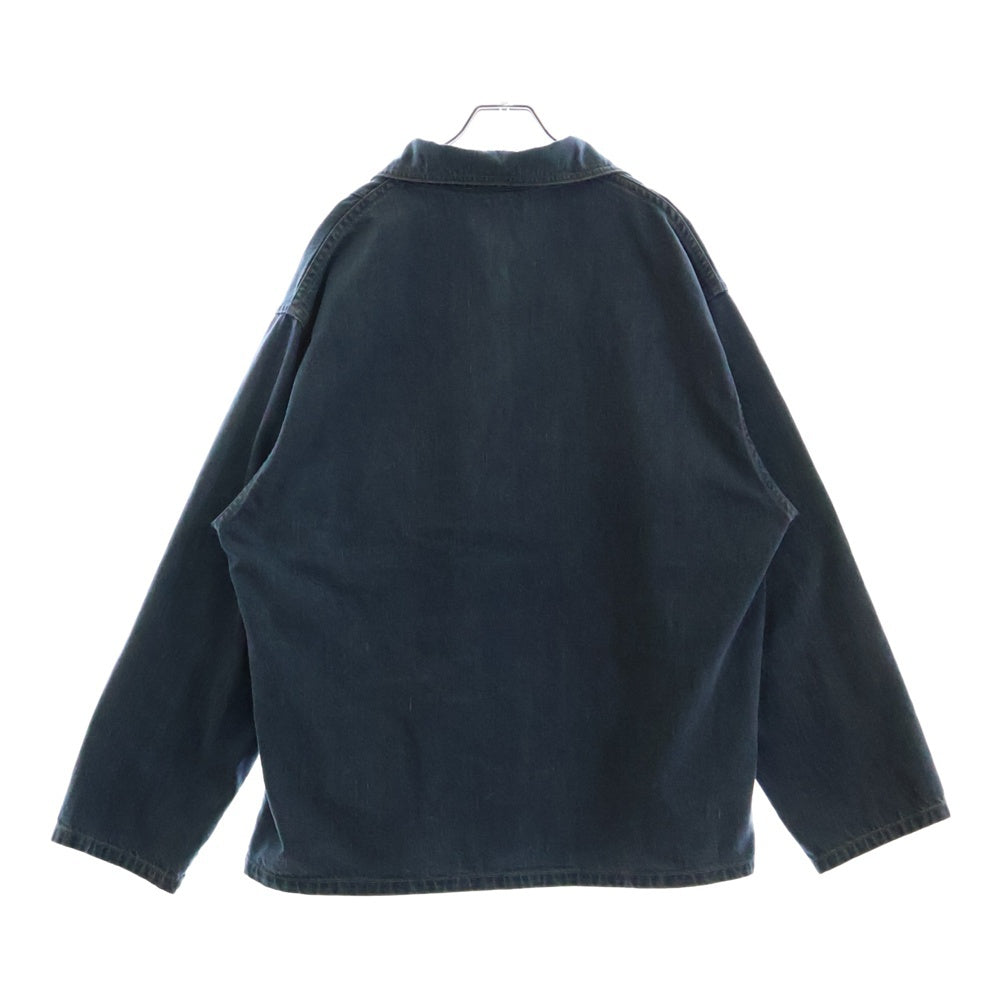 AURALEE(オーラリー) 24SS SELVEDGE FADED LIGHT DENIM P/O SHIRT セルヴィッチ フェード加工 デニムプルオーバーシャツ スキッパーシャツ インディゴ A24SS02DE
