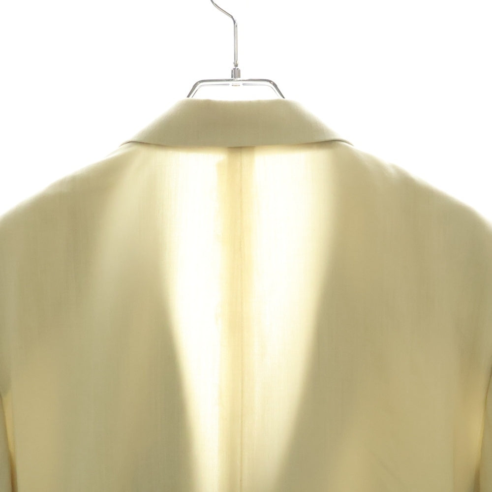 Yohji Yamamoto FEMME(ヨウジヤマモトファム) 92SS ウール混 アシンメトリー シングルテーラードジャケット アイボリー FZ-J17-101