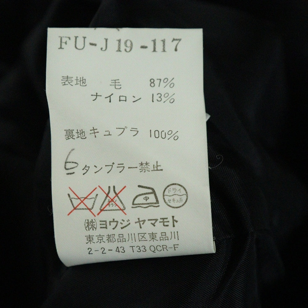 Yohji Yamamoto FEMME(ヨウジヤマモトファム) 03AW ウール混 ピークドラペル テーラードジャケット レディース ブラック FU-J19-117