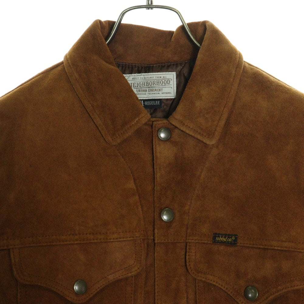 NEIGHBORHOOD(ネイバーフッド) 12AW スウェード ゴートレザートラッカージャケット ブラウン 122TNNH-JKM03