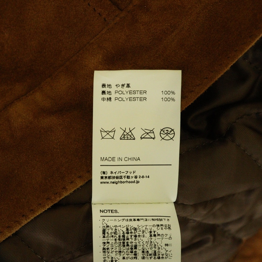 NEIGHBORHOOD(ネイバーフッド) 12AW スウェード ゴートレザートラッカージャケット ブラウン 122TNNH-JKM03