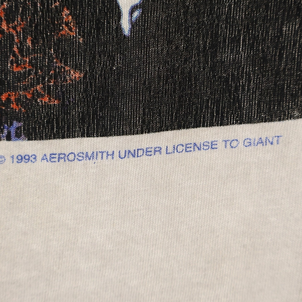 VINTAGE(ヴィンテージ) 90S VINTAGE AERO SMITH GET A GRIP GIANT ヴィンテージ エアロスミス ゲットアグリップ 両面プリント クルーネック 半袖Tシャツ カットソー ホワイト