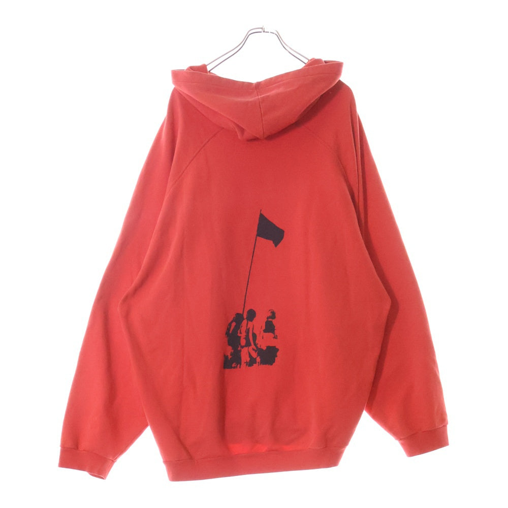 RAF SIMONS(ラフシモンズ) 21SS ARCHIVER REDUX テロ期 復刻 プルオーバー スウェット パーカー レッド A01-126