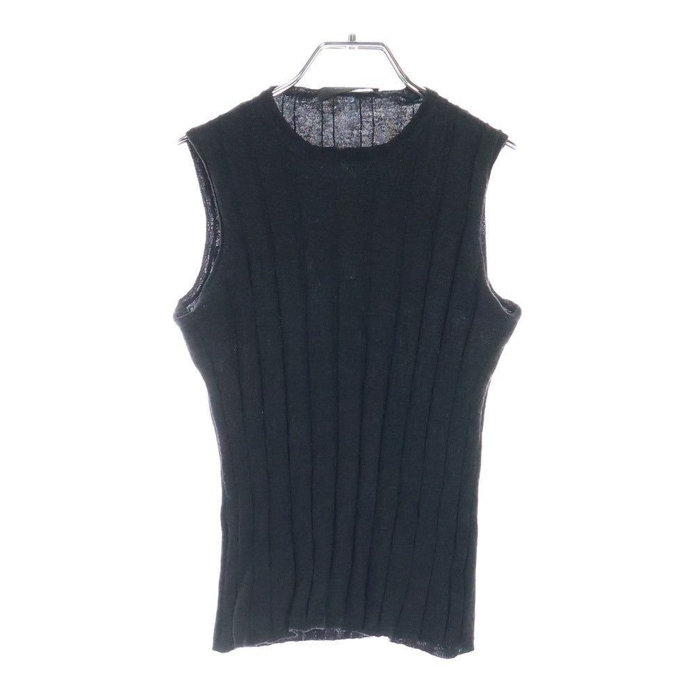 PRADA(プラダ) RIBBED SLEEVELESS KNIT リブ ノースリーブ フリースウール ニット カーディガン レディース ダークグレー