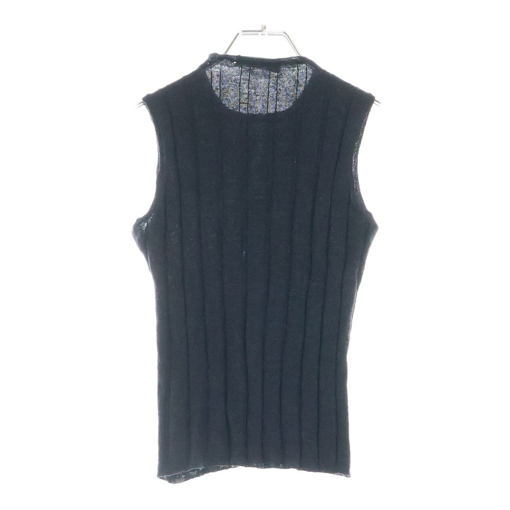 PRADA(プラダ) RIBBED SLEEVELESS KNIT リブ ノースリーブ フリースウール ニット カーディガン レディース ダークグレー