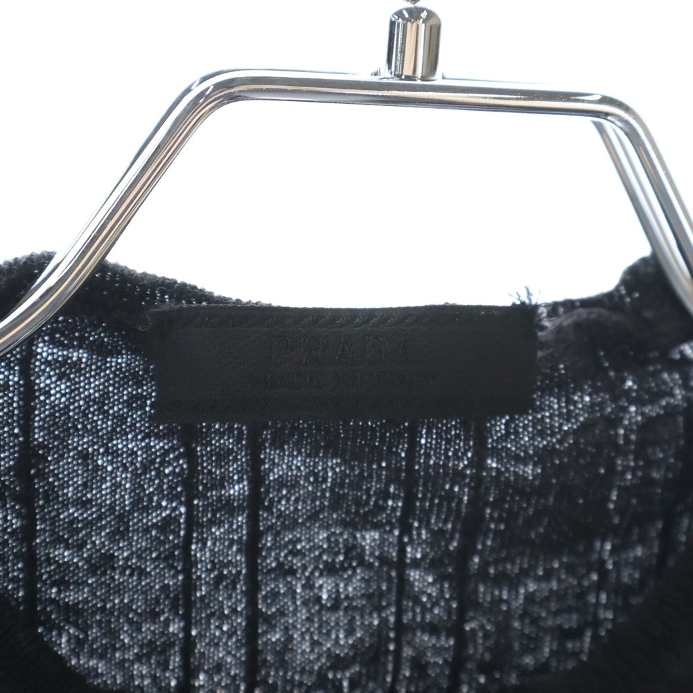 PRADA(プラダ) RIBBED SLEEVELESS KNIT リブ ノースリーブ フリースウール ニット カーディガン レディース ダークグレー