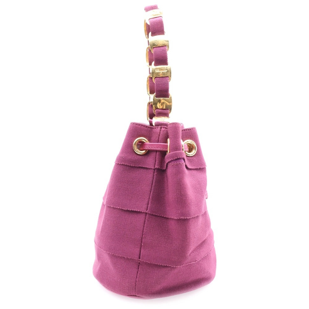 FERRAGAMO(フェラガモ) ヴァラハンドル フリル ハンドバッグ レディース バーガンディ