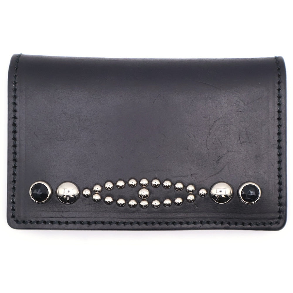 RAMIDUS(ラミダス) ×WOLF'S HEAD WALLET SHORT-1 ウルフズヘッド スタッズ レザー ショート ウォレット 財布 ブラック