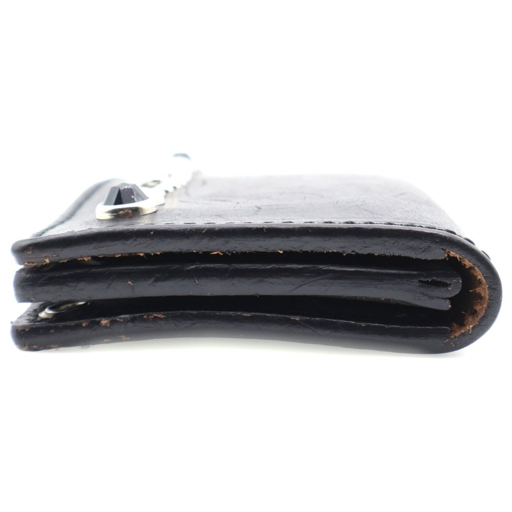 RAMIDUS(ラミダス) ×WOLF'S HEAD WALLET SHORT-1 ウルフズヘッド スタッズ レザー ショート ウォレット 財布 ブラック