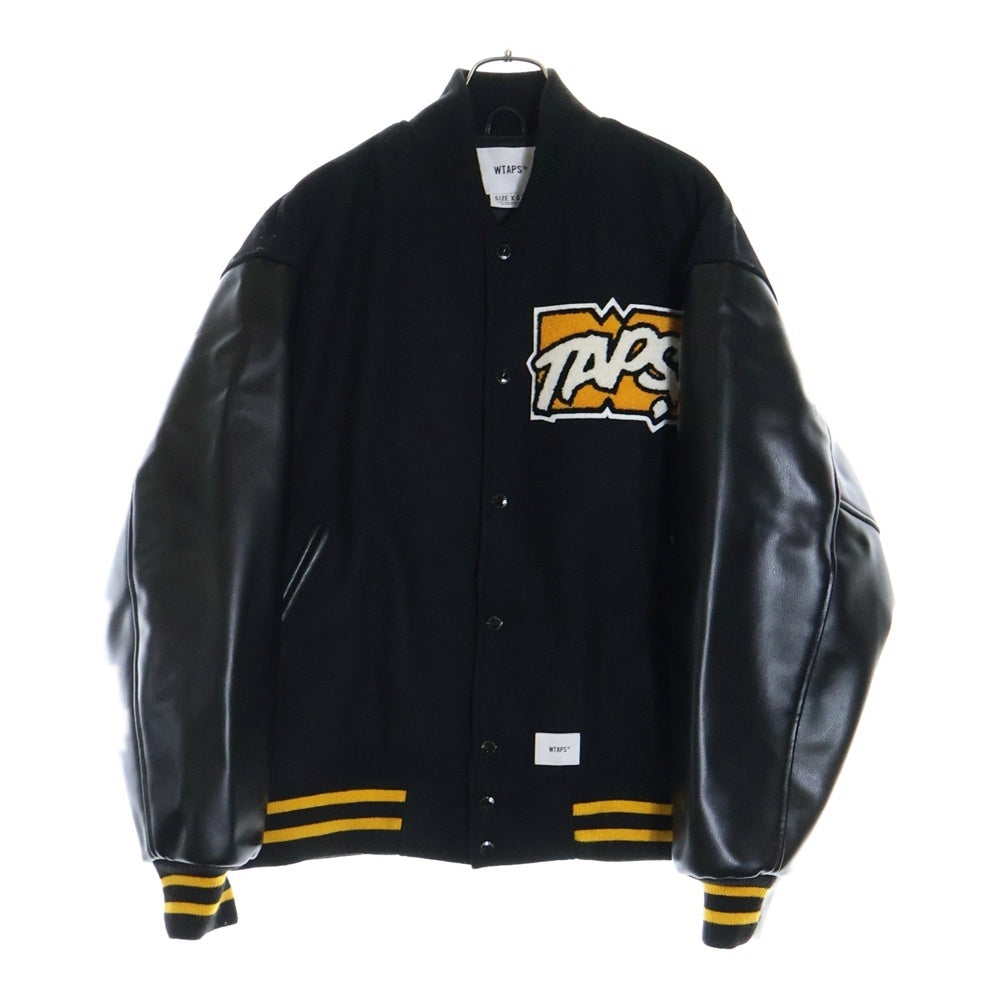 WTAPS(ダブルタップス) 22AW NEW YEAR'S LIMITED VARSITY JACKET ニューイヤーズ 両面ロゴ バーシティジャケット ブラック 222BRDT-JKM01S
