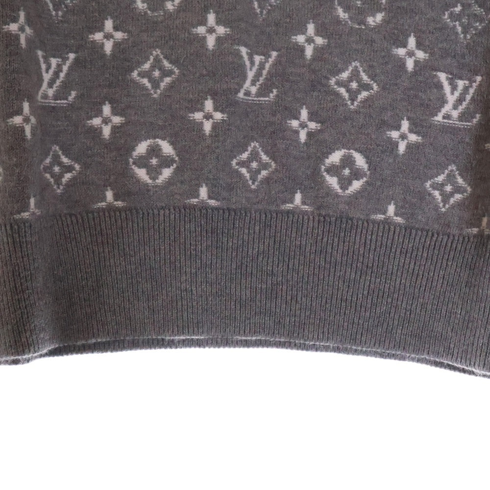 LOUIS VUITTON(ルイヴィトン) 21SS グラディエントモノグラム クルーネック コットンニット セーター グレー RM211Q USO HKN46W