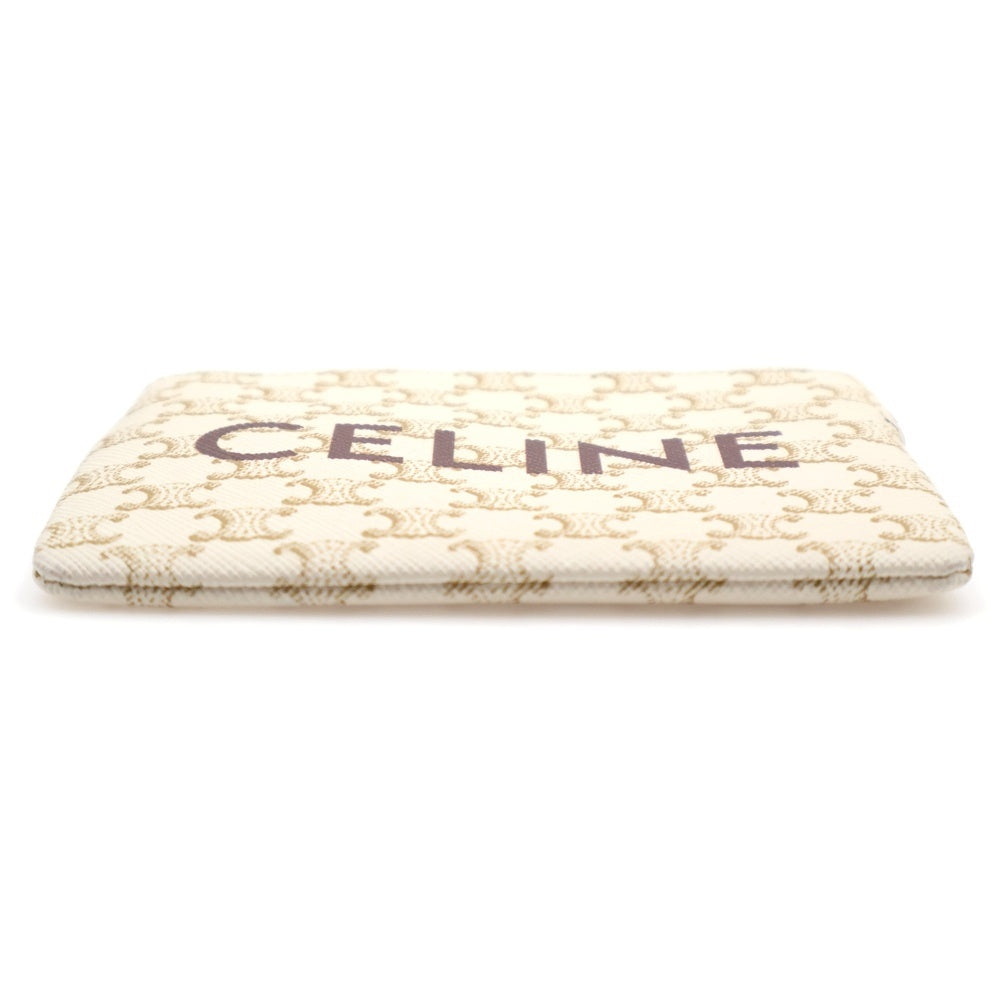CELINE(セリーヌ) トリオンフキャンバス チェーン付 ジップアラウンドコインケース カードケース レディース ホワイト 10C66 2CA2