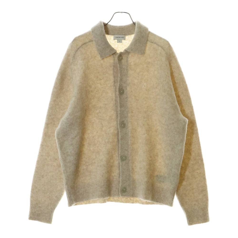Calvin Klein(カルバンクライン) BUTTON COLLAR KNIT CARDIGAN ボタンカラー ニットカーディガン アイボリー J326675