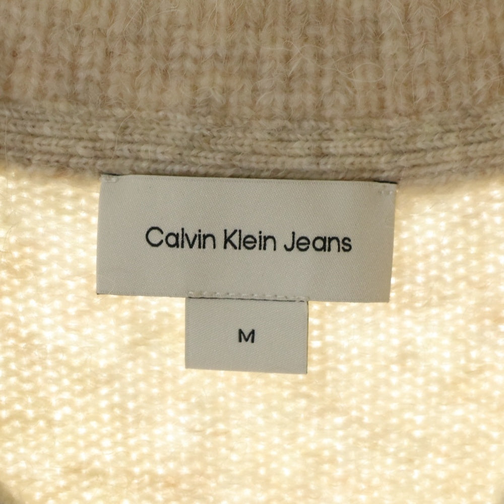 Calvin Klein(カルバンクライン) BUTTON COLLAR KNIT CARDIGAN ボタンカラー ニットカーディガン アイボリー J326675