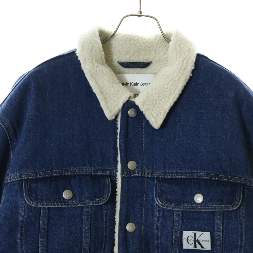 Calvin Klein(カルバンクライン) レギュラー90S ボア デニムシェルパジャケット インディゴ J325844