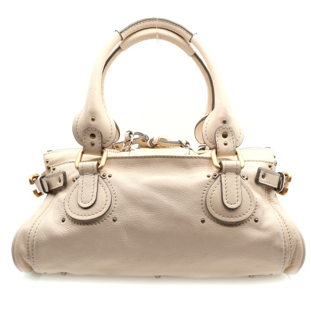 Chloe(クロエ) パディントン 南京錠 レザー ハンドバッグ ベージュ 01-11-51-5276