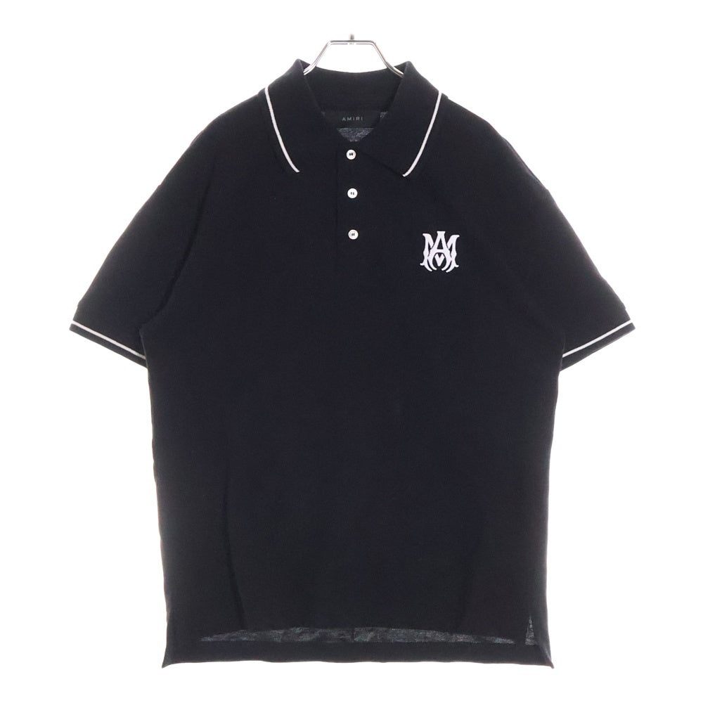 AMIRI(アミリ) 25SS MA CORE LOGO POLO 胸コアロゴ刺繍 半袖ポロシャツ ブラック AMJYPO1009