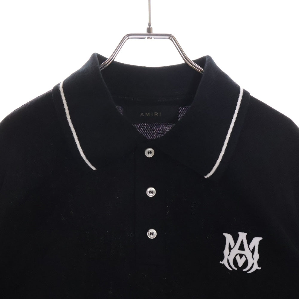 AMIRI(アミリ) 25SS MA CORE LOGO POLO 胸コアロゴ刺繍 半袖ポロシャツ ブラック AMJYPO1009