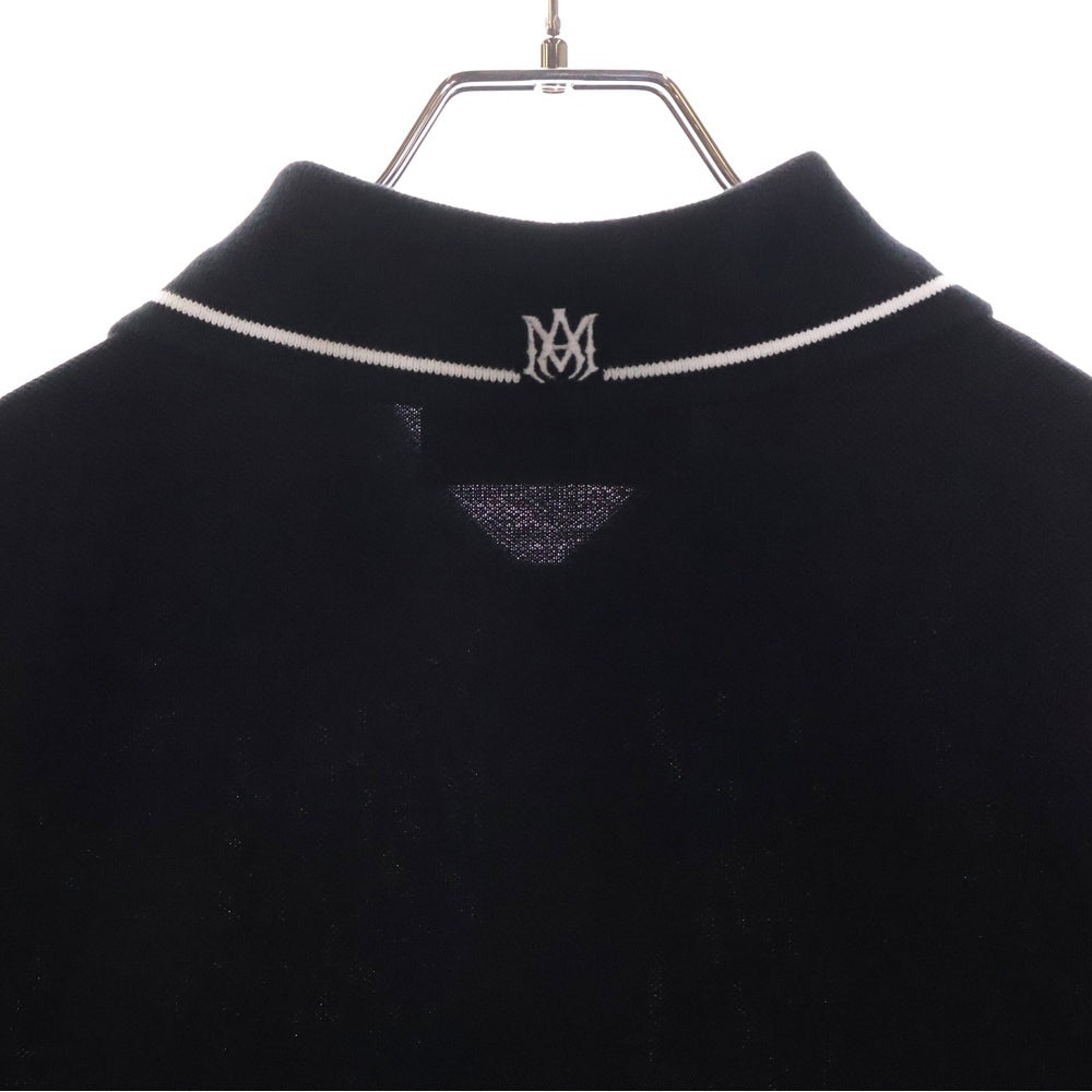 AMIRI(アミリ) 25SS MA CORE LOGO POLO 胸コアロゴ刺繍 半袖ポロシャツ ブラック AMJYPO1009