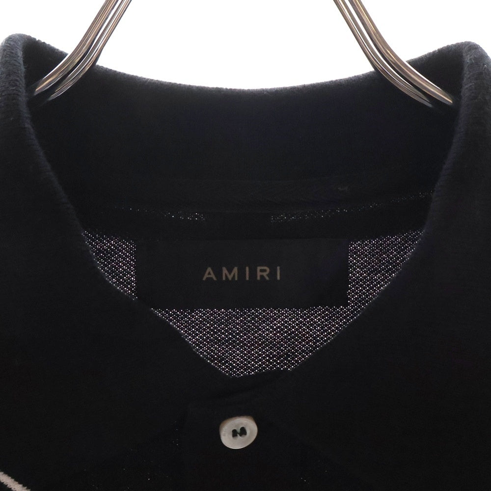 AMIRI(アミリ) 25SS MA CORE LOGO POLO 胸コアロゴ刺繍 半袖ポロシャツ ブラック AMJYPO1009