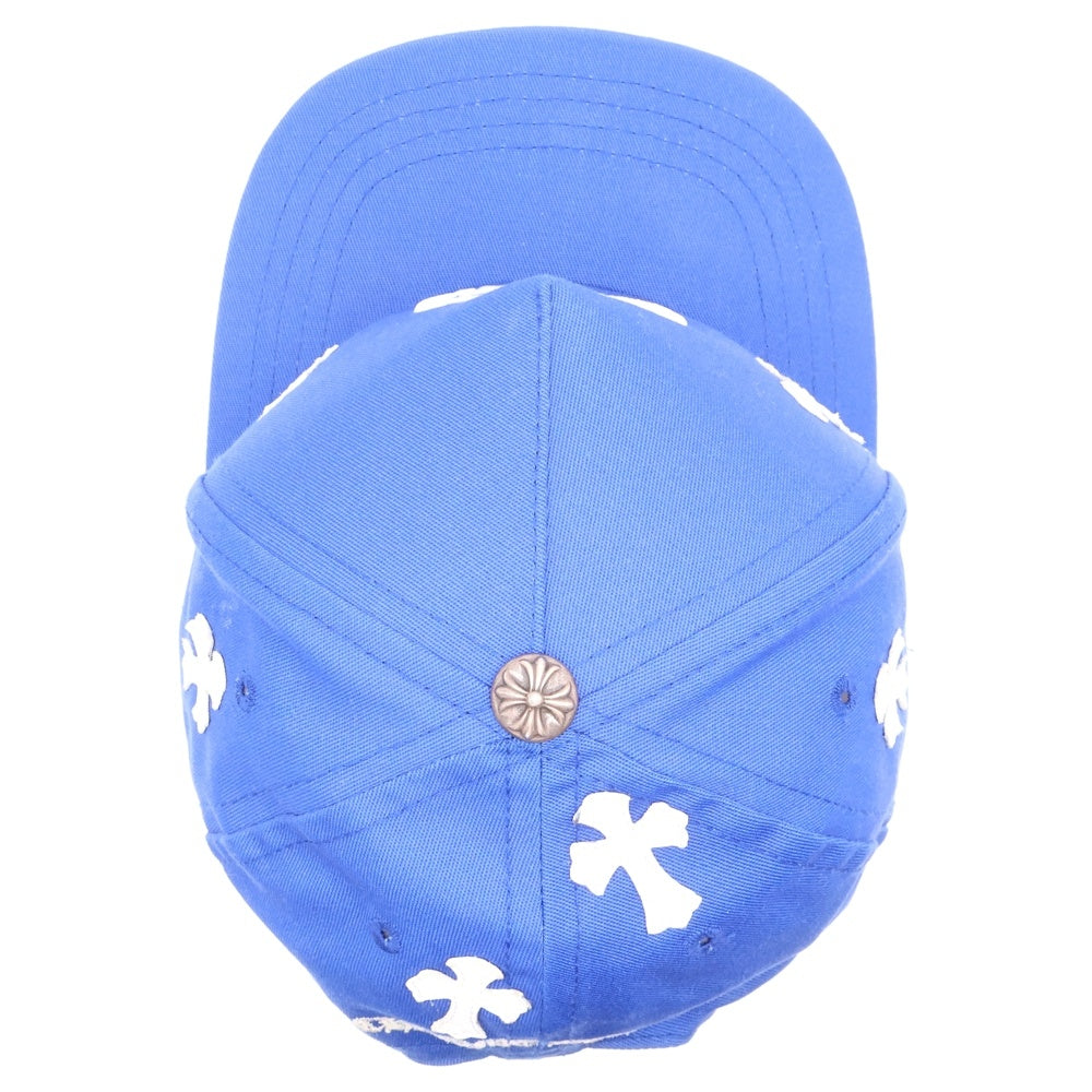 CHROME HEARTS(クロムハーツ) HAT 5 PANEL CAP BSBL CHERRY BLU/WHI セメタリークロスパッチ ベースボールキャップ 帽子 ブルー/ホワイト