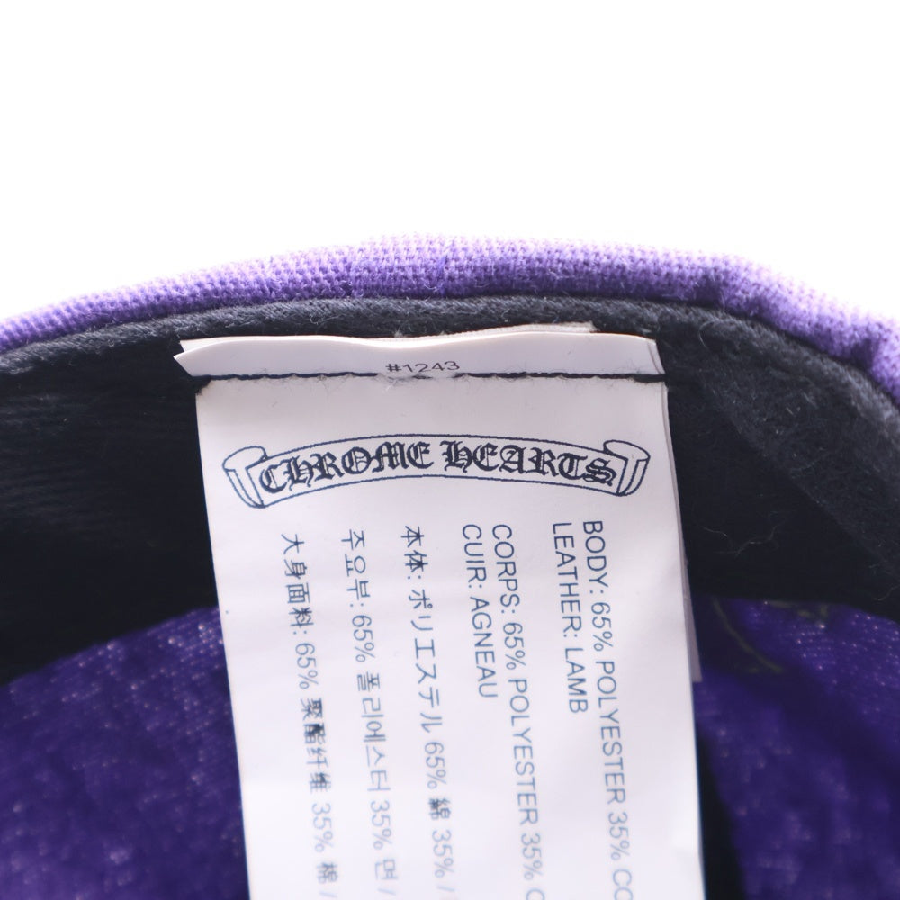 CHROME HEARTS(クロムハーツ) HAT 5 PANEL CAP BSBL CHERRY W/KLY GRN セメタリークロスパッチ ベースボールキャップ 帽子 パープル/グリーン