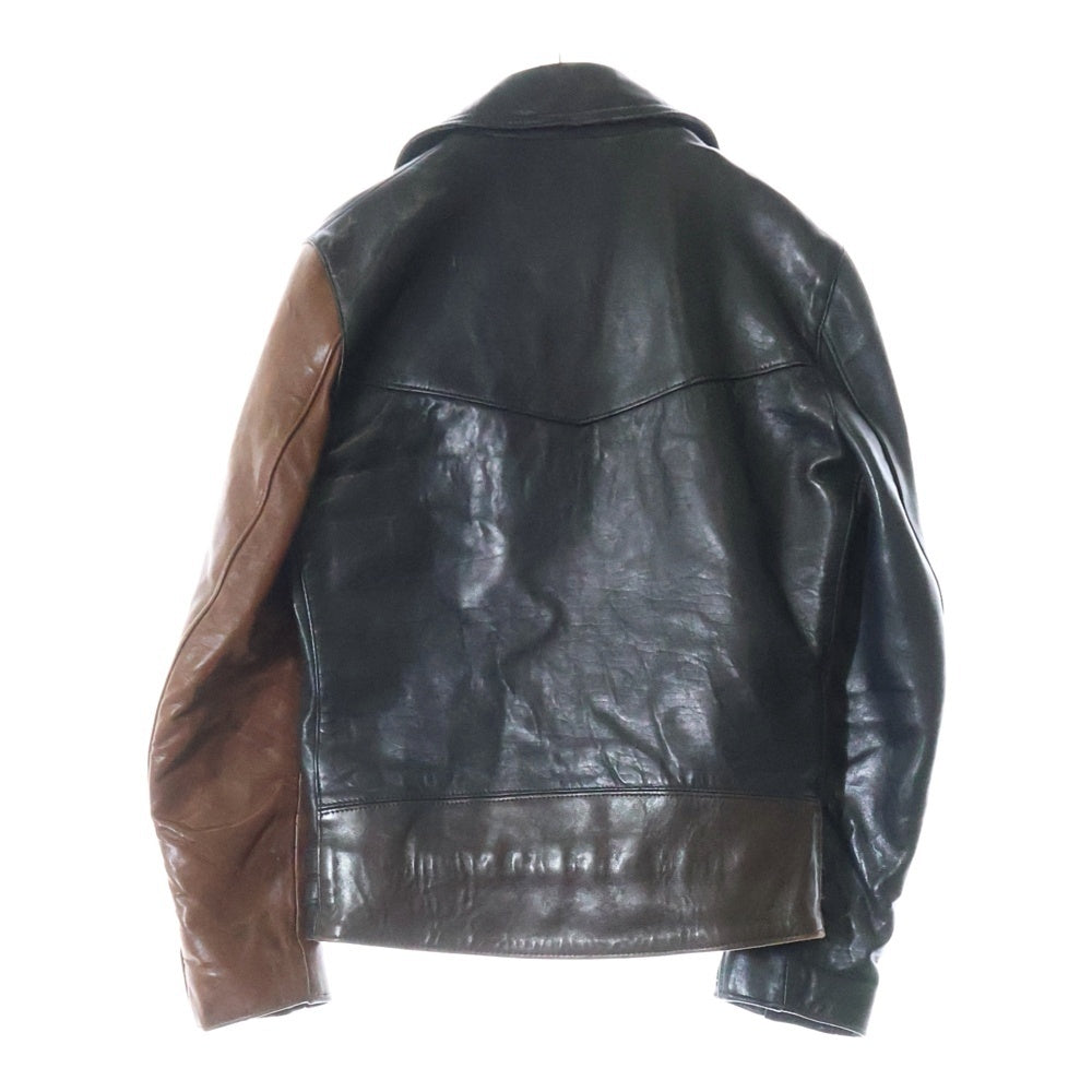 Lewis Leathers(ルイスレザー) ×COMME des GARCONS AD2020 LIGHTNING コムデギャルソン ライトニング クレイジーパターン ラム レザー ダブルライダースジャケット KZ-J005