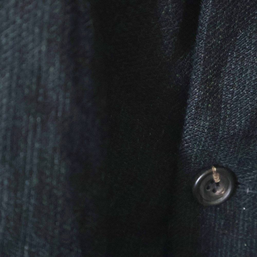 Paul Harnden(ポールハーデン) Mens Blazer ウールリネン ピークドラペル スタンドカラー テーラードジャケット ブレザー ネイビー