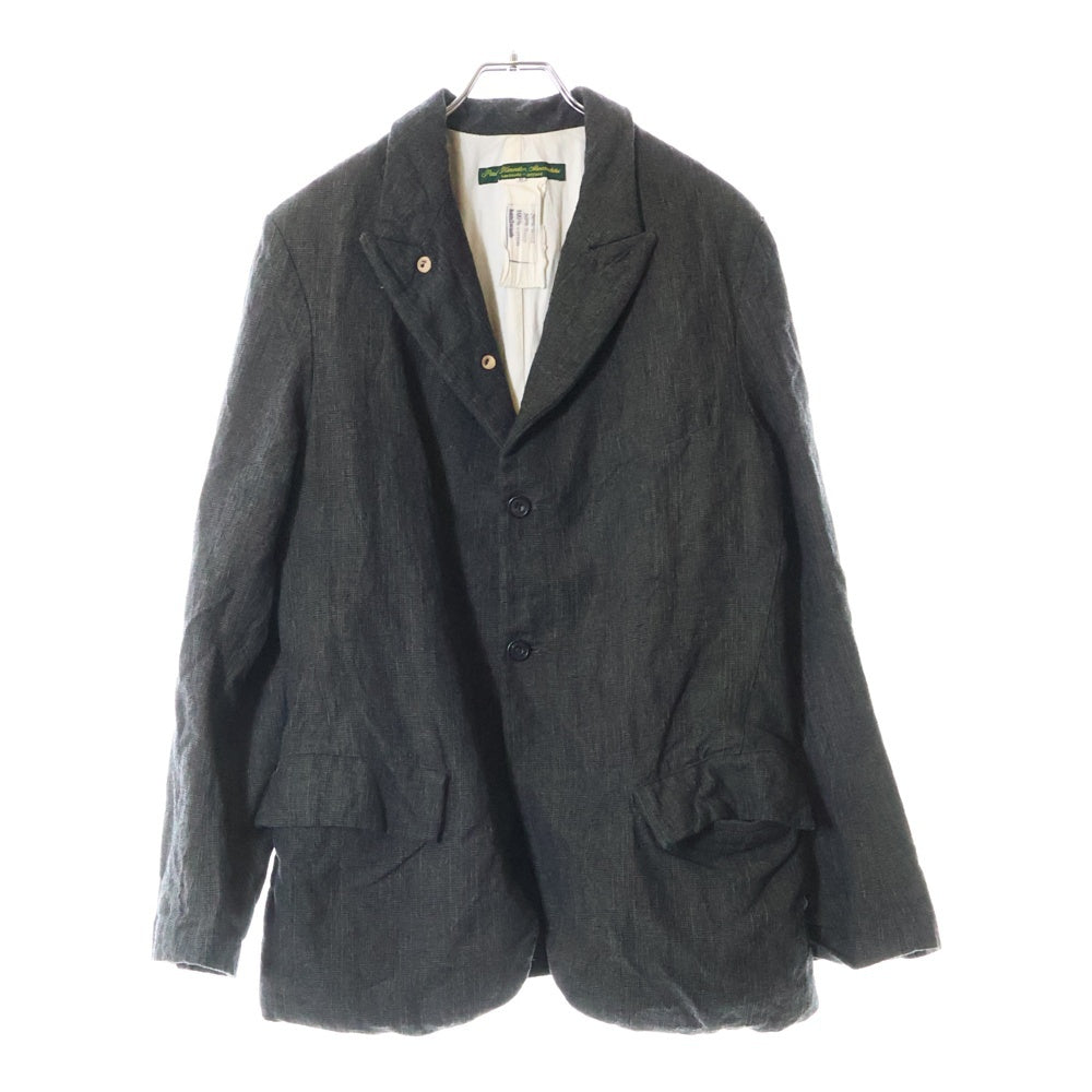 Paul Harnden(ポールハーデン) Mens Blazer ウールリネン ピークドラペル スタンドカラー テーラードジャケット ブレザー グレー