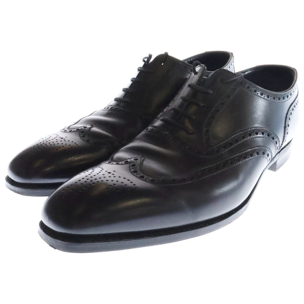 Crockett&Jones(クロケットアンドジョーンズ) 外羽根 ウイングチップ レザー シューズ ブラック 9503