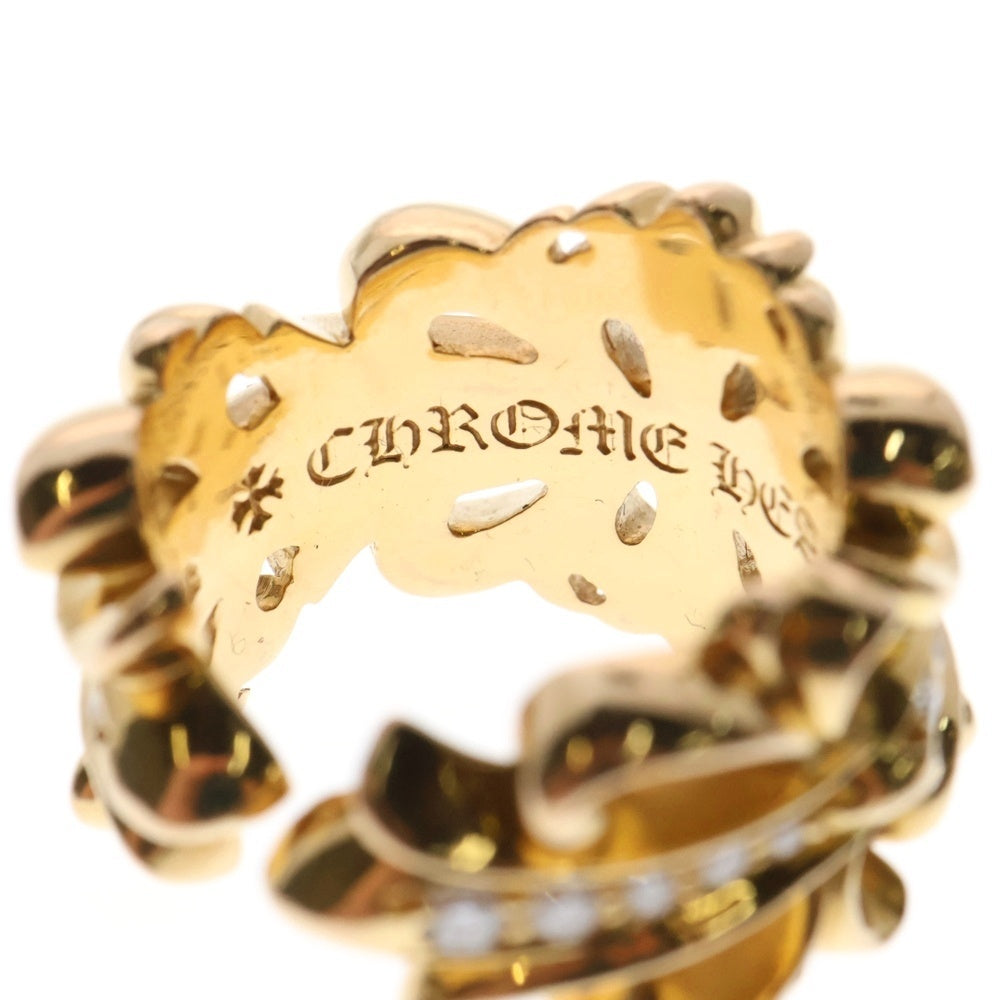 CHROME HEARTS(クロムハーツ) 22K DBL FLRL CRS P D ダブルフローラルクロス リング PAVEダイヤ ゴールド