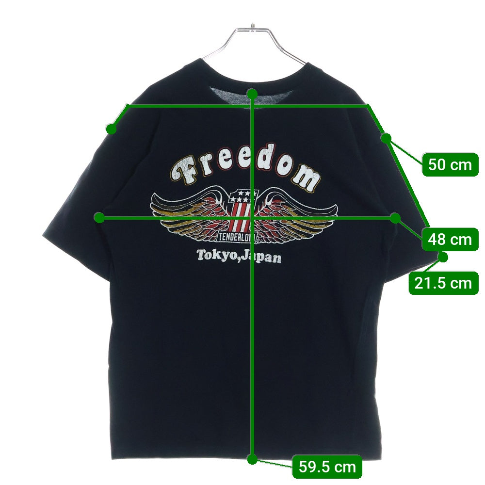 TENDERLOIN(テンダーロイン) T-TEE GOD CREATED ゴッド クリエイテッド 両面プリント クルーネック 半袖Tシャツ カットソー ネイビー