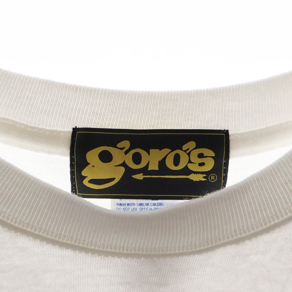 goro's(ゴローズ) 新型 mitakuye oyasin フロントプリント バック刺繍 クルーネック 長袖Tシャツ カットソー ホワイト