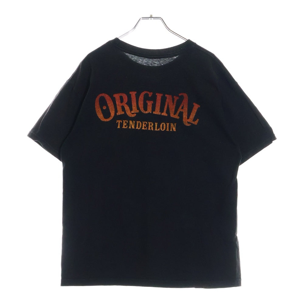 TENDERLOIN(テンダーロイン) HELL ON WHEELS ヘルオンホイール 両面プリント クルーネック 半袖Tシャツ カットソー ブラック