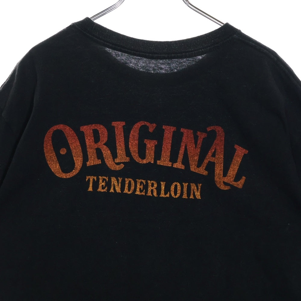 TENDERLOIN(テンダーロイン) HELL ON WHEELS ヘルオンホイール 両面プリント クルーネック 半袖Tシャツ カットソー ブラック