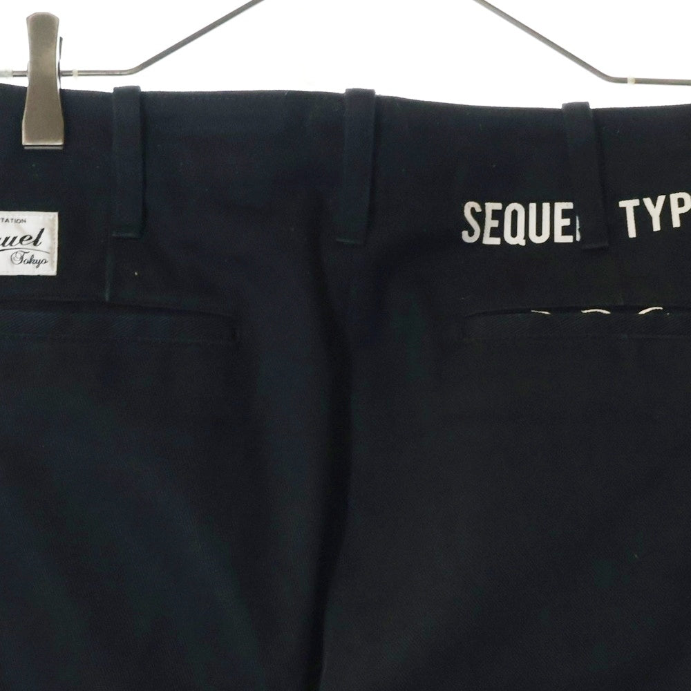 SEQUEL(シークエル) CHINO PANTS TYPE-XF バックロゴ ポリコットン チノ ワークパンツ ブラック