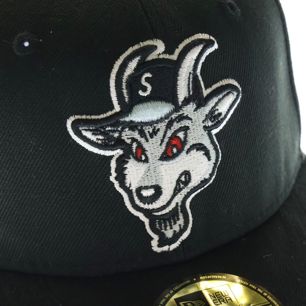 SUPREME(シュプリーム) 22SS ×NEW ERA Goat Cap ニューエラ ゴート ロゴ エンブロイダリー ベースボール キャップ 帽子 ブラック