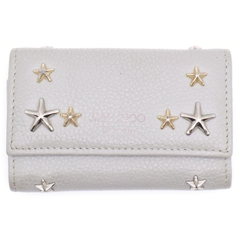 JIMMY CHOO(ジミーチュウ) NEPTUNE KEY CASE ネプチューン スタースタッズ レザー 6連キーケース グレー 101953