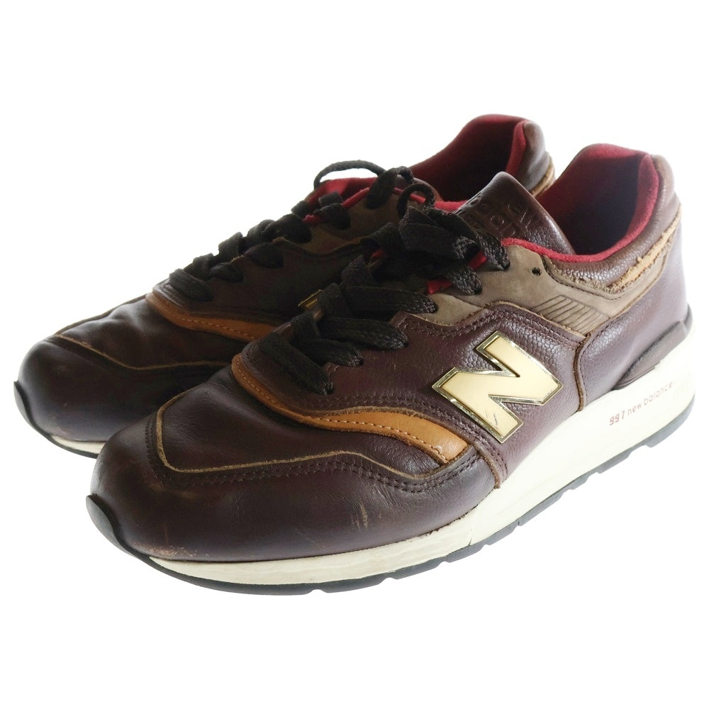 New Balance(ニューバランス) M997PAH レザー切り替え レースアップ ローカットスニーカー ブラウン US8.5/26.5cm